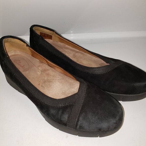 Clarks Artisan Daelyn Hill Wedge Black Sue… - Picture 1 of 8